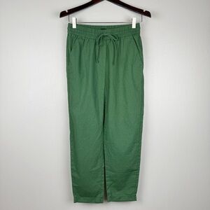 J. Crew Linen Cotton Blend Drawstring Pants Green Size 0 NWOT